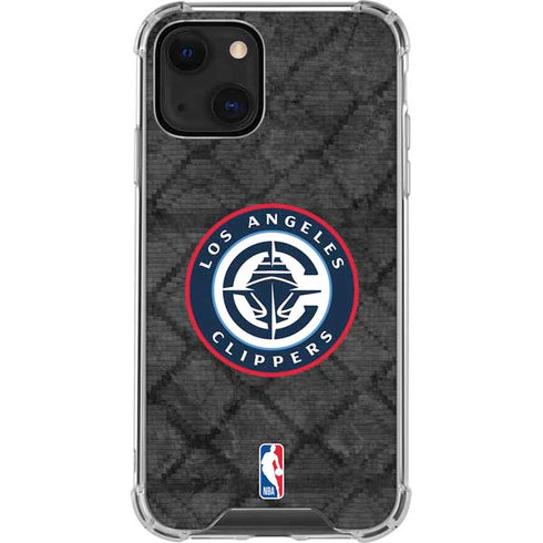 NBA Los Angeles Clippers Black Rust iPhone 13 Mini Clear Case