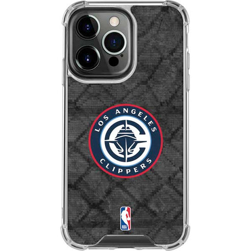 NBA Los Angeles Clippers Black Rust iPhone 13 Pro Clear Case