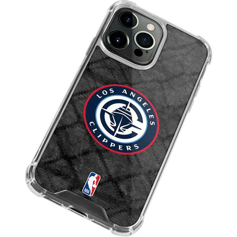 NBA Los Angeles Clippers Black Rust iPhone 13 Pro Clear Case