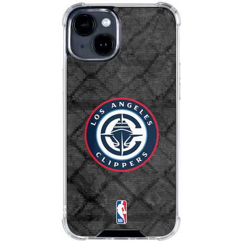NBA Los Angeles Clippers Black Rust iPhone 14 Plus Clear Case
