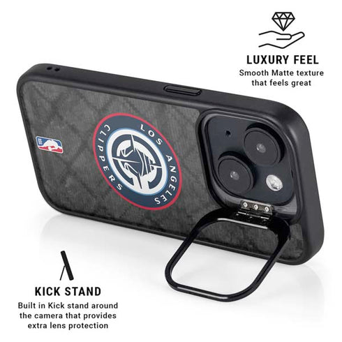 NBA Los Angeles Clippers Black Rust iPhone 14 Plus Kickstand Case