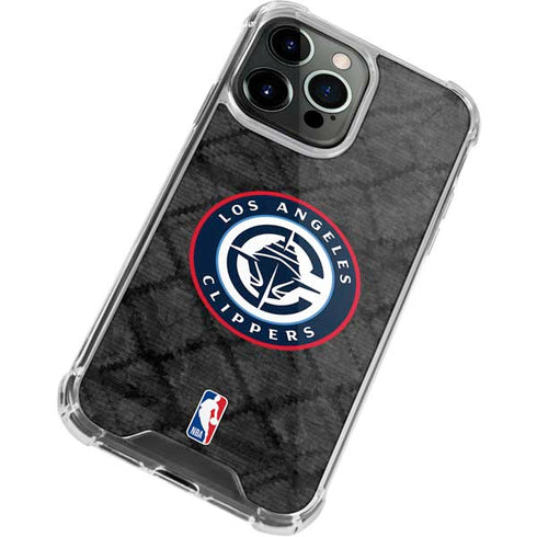 NBA Los Angeles Clippers Black Rust iPhone 14 Pro Clear Case