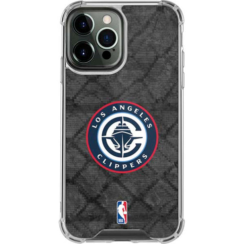 NBA Los Angeles Clippers Black Rust iPhone 14 Pro Max Clear Case