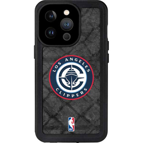 NBA Los Angeles Clippers Black Rust iPhone 14 Pro Waterproof Case