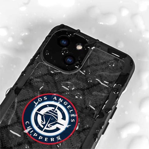 NBA Los Angeles Clippers Black Rust iPhone 15 Plus Waterproof Case