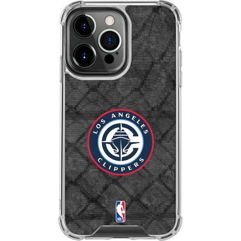 NBA Los Angeles Clippers Black Rust iPhone 15 Pro Clear Case