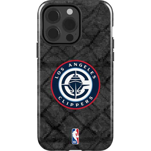 NBA Los Angeles Clippers Black Rust iPhone 15 Pro Impact Case