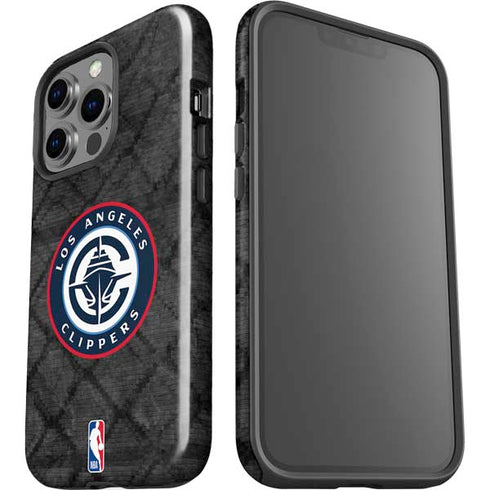 NBA Los Angeles Clippers Black Rust iPhone 15 Pro Impact Case