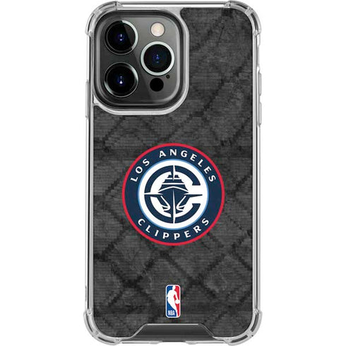 NBA Los Angeles Clippers Black Rust iPhone 15 Pro Max Clear Case