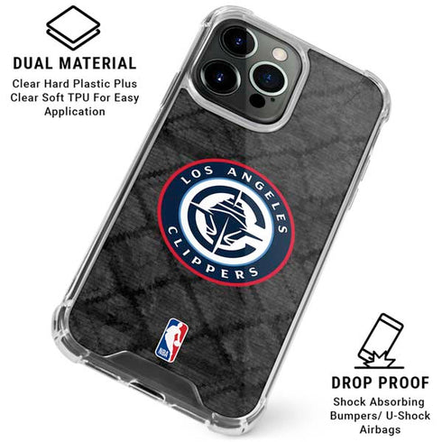 NBA Los Angeles Clippers Black Rust iPhone 15 Pro Max Clear Case