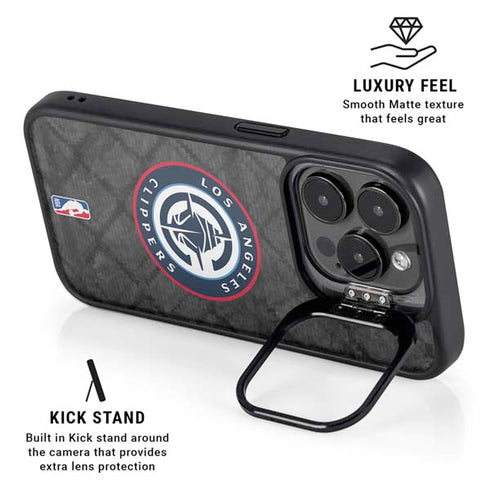NBA Los Angeles Clippers Black Rust iPhone 15 Pro Max Kickstand Case