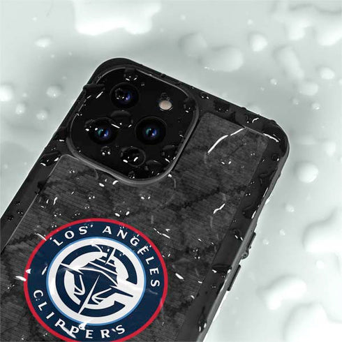 NBA Los Angeles Clippers Black Rust iPhone 15 Pro Waterproof Case