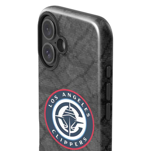 NBA Los Angeles Clippers Black Rust iPhone 16 Impact Case