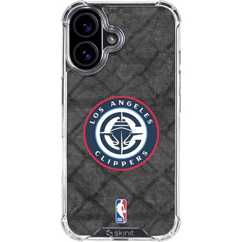 NBA Los Angeles Clippers Black Rust iPhone 16 Plus Clear Case