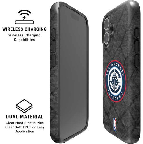 NBA Los Angeles Clippers Black Rust iPhone 16 Plus Magsafe Impact Case