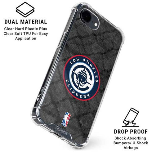 NBA Los Angeles Clippers Black Rust iPhone 16e Clear Case