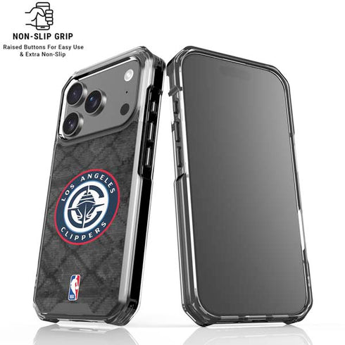 NBA Los Angeles Clippers Black Rust iPhone 17 Pro Clear Case