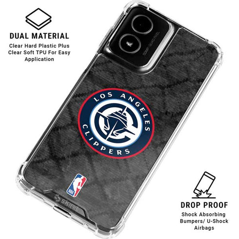 NBA Los Angeles Clippers Black Rust Moto G Power 5G (2024) Clear Case