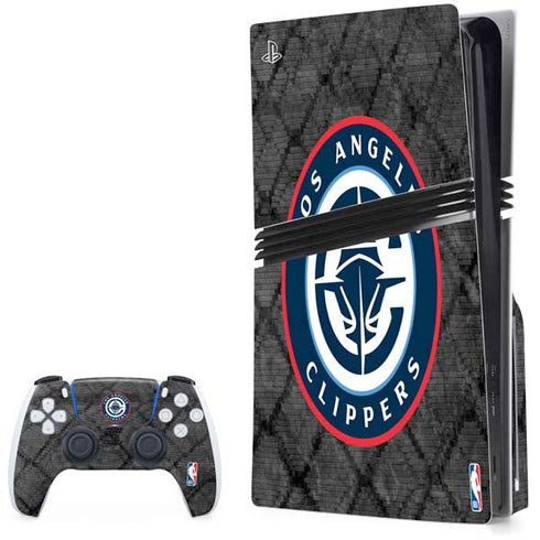 NBA Los Angeles Clippers Black Rust PS5 Pro Disk Bundle Skin