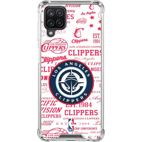 NBA Los Angeles Clippers Blast Logos Galaxy A12 Clear Case