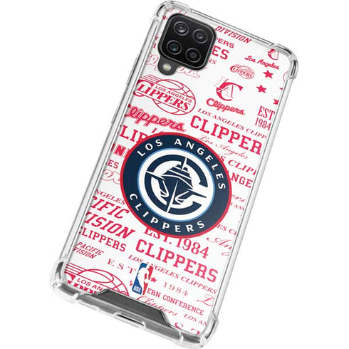NBA Los Angeles Clippers Blast Logos Galaxy A12 Clear Case