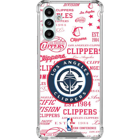 NBA Los Angeles Clippers Blast Logos Galaxy A13 5G Clear Case