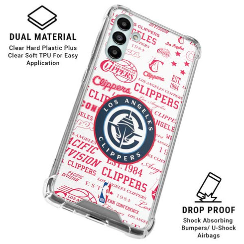 NBA Los Angeles Clippers Blast Logos Galaxy A13 5G Clear Case