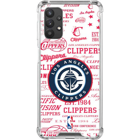 NBA Los Angeles Clippers Blast Logos Galaxy A32 5G Clear Case