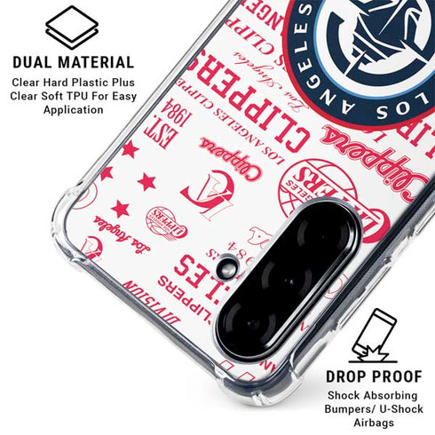 NBA Los Angeles Clippers Blast Logos Galaxy A36 5G Clear Case