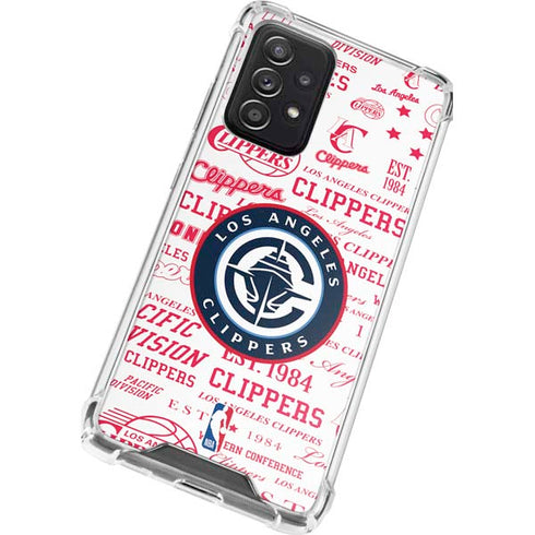 NBA Los Angeles Clippers Blast Logos Galaxy A72 5G Clear Case