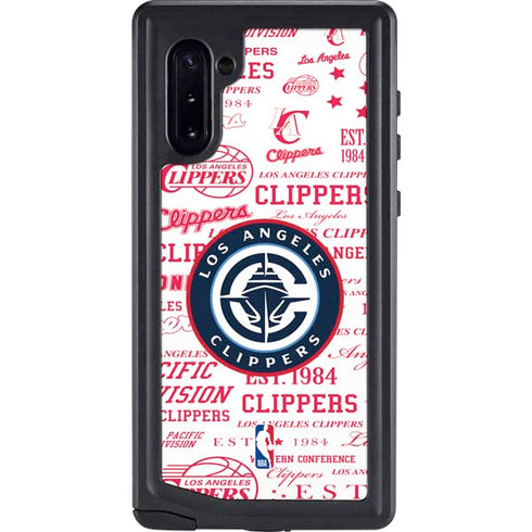 NBA Los Angeles Clippers Blast Logos Galaxy Note 10 Waterproof Case