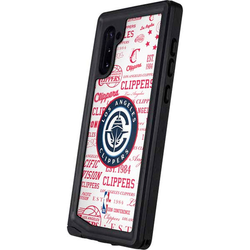 NBA Los Angeles Clippers Blast Logos Galaxy Note 10 Waterproof Case