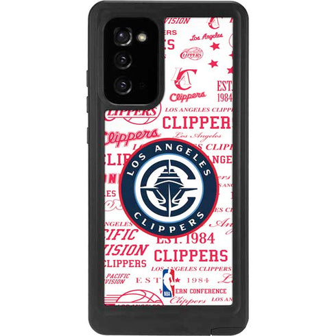 NBA Los Angeles Clippers Blast Logos Galaxy Note20 5G Waterproof Case