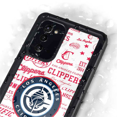 NBA Los Angeles Clippers Blast Logos Galaxy Note20 5G Waterproof Case