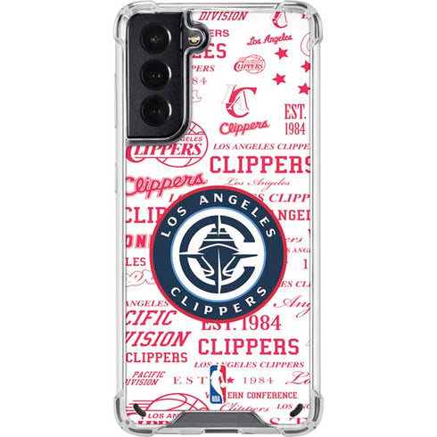 NBA Los Angeles Clippers Blast Logos Galaxy S21 5G Clear Case