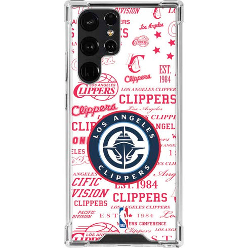 NBA Los Angeles Clippers Blast Logos Galaxy S22 Ultra Clear Case