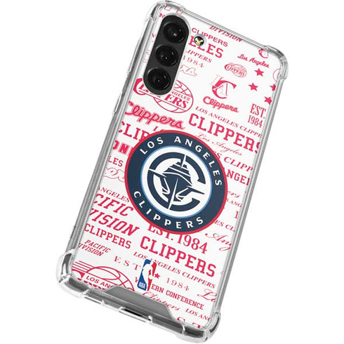 NBA Los Angeles Clippers Blast Logos Galaxy S23 FE Clear Case