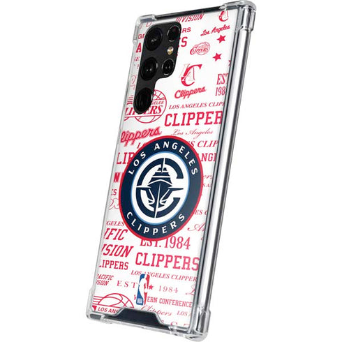 NBA Los Angeles Clippers Blast Logos Galaxy S23 Ultra Clear Case