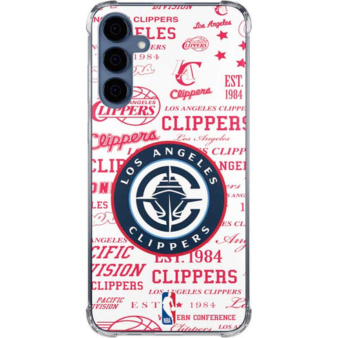 NBA Los Angeles Clippers Blast Logos Galaxy S24 Clear Case