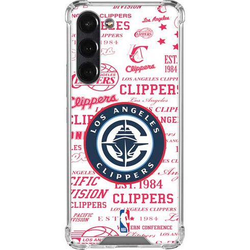 NBA Los Angeles Clippers Blast Logos Galaxy S24 FE Clear Case