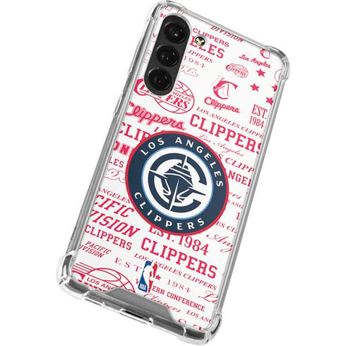 NBA Los Angeles Clippers Blast Logos Galaxy S24 FE Clear Case