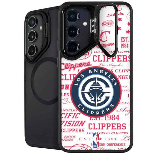 NBA Los Angeles Clippers Blast Logos Galaxy S24 FE Kickstand Case