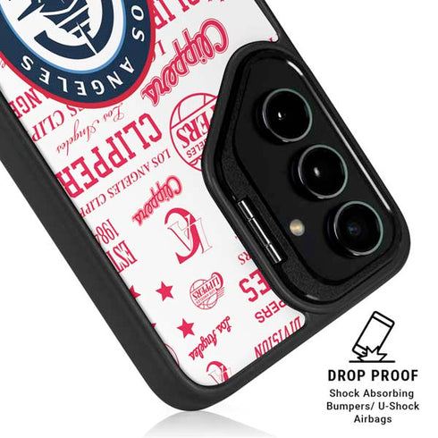 NBA Los Angeles Clippers Blast Logos Galaxy S25 Kickstand Case