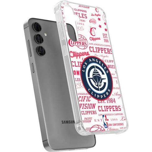 NBA Los Angeles Clippers Blast Logos Galaxy S24 Plus Clear Case