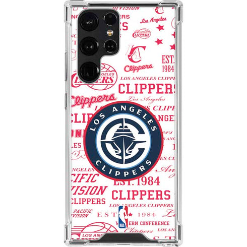 NBA Los Angeles Clippers Blast Logos Galaxy S24 Ultra Clear Case