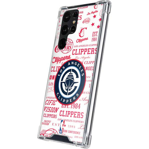 NBA Los Angeles Clippers Blast Logos Galaxy S24 Ultra Clear Case