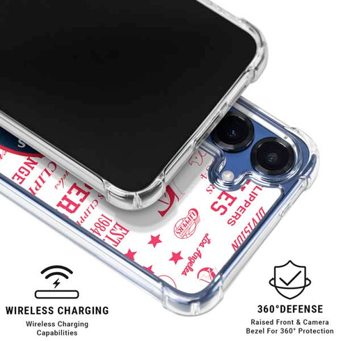 NBA Los Angeles Clippers Blast Logos Galaxy S25 FE Clear Case