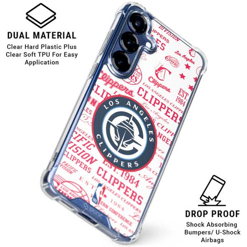 NBA Los Angeles Clippers Blast Logos Galaxy S25 Plus Clear Case