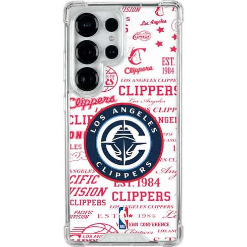 NBA Los Angeles Clippers Blast Logos Galaxy S25 Ultra Clear Case