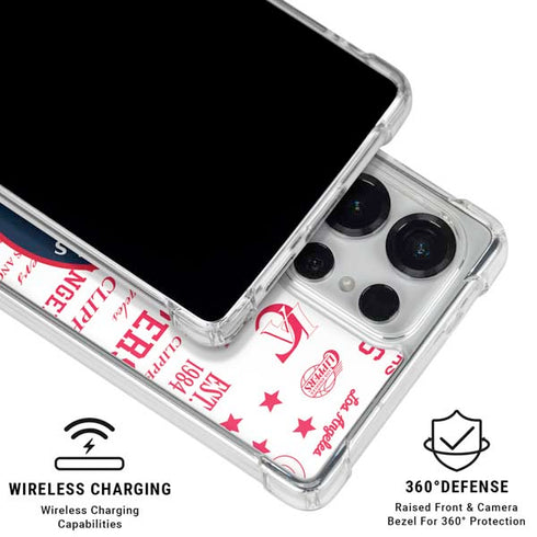 NBA Los Angeles Clippers Blast Logos Galaxy S25 Ultra Clear Case